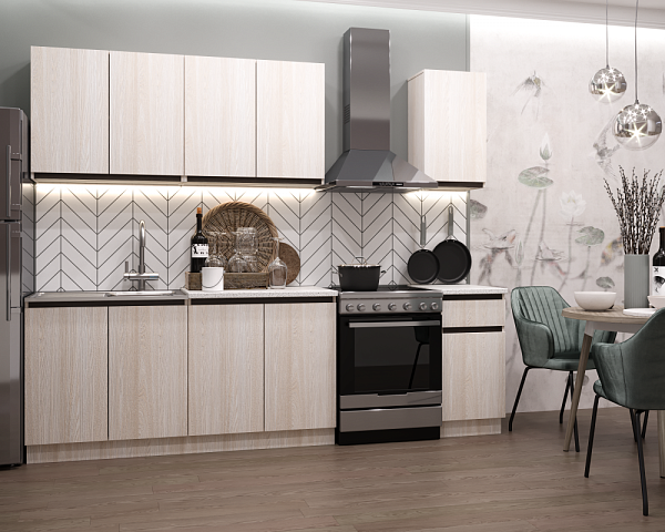 Кухня Стиль Анкор светлый + вставка Венге 2000 (готовое решение) Кухня Стиль Анкор светлый + вставка Венге 2000 (готовое решение) купить в Санкт-Петербурге