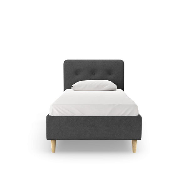 Тахты Дримс кровать Велюр Тако темно-серый, светлые опоры 90 см Тахты Дримс кровать Велюр Тако темно-серый, светлые опоры 90 см