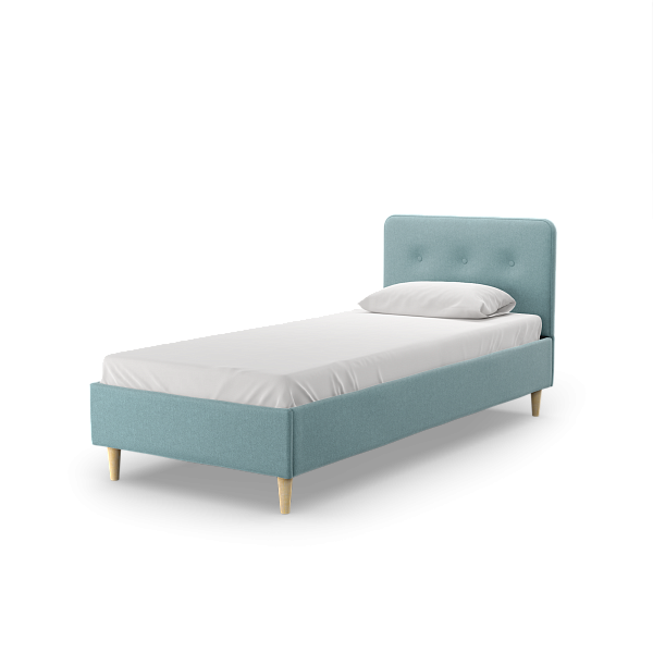Тахты Дримс кровать Велюр Тако бирюзовый, светлые опоры 90 Тахты Дримс кровать Велюр Тако бирюзовый, светлые опоры 90