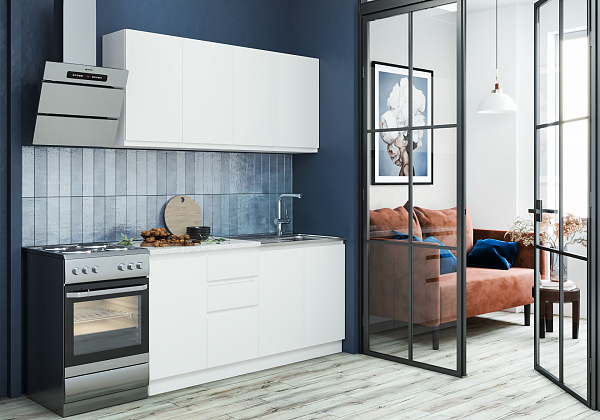 Кухня Стиль белая 1600 (готовое решение) Кухня Стиль белая 1600 (готовое решение) купить в Санкт-Петербурге