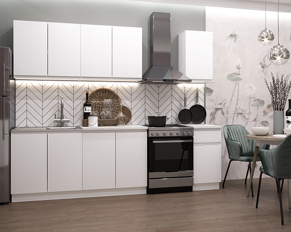 Кухня Стиль белая 2000 (готовое решение) Кухня Стиль белая 2000 (готовое решение) купить в Санкт-Петербурге