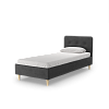 Тахты Дримс кровать Велюр Тако темно-серый, светлые опоры 90 см Тахты Дримс кровать Велюр Тако темно-серый, светлые опоры 90 см